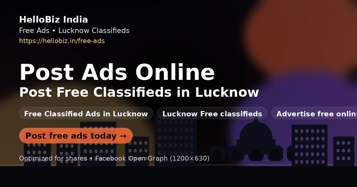 Post Ads Online | Post Free Classifieds in Lucknow
